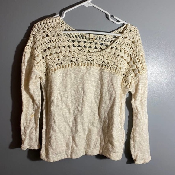 Meadow Rue Anthropologie Lace Detail Sweater Size Medium - Picture 1 of 4
